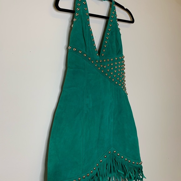 Nomi Mini Dress In Green - Picture 6 of 8